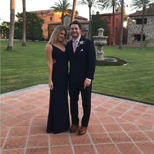 Lulu’s Navy Blue Formal Maxi Dress